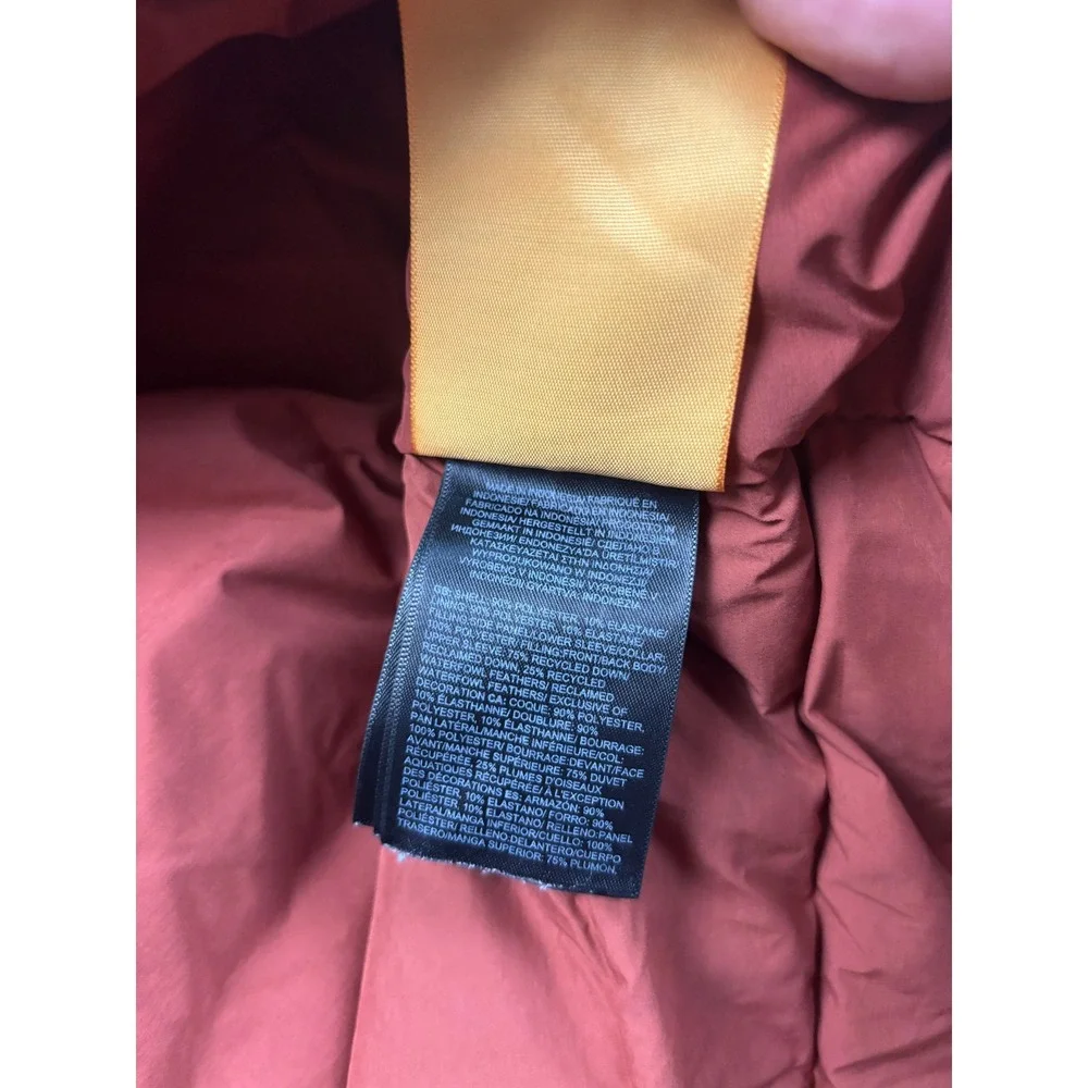 The North Face Belleview Stretch Down Jacket Mens Large Orange Full Zip